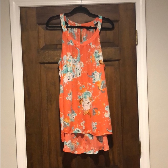torrid Tops - TORRID CORAL FLORAL HIGH LOW TANK SZ 3